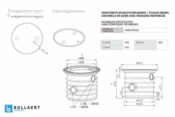 technische_tekening_schachtverlenging_stalen_deksel