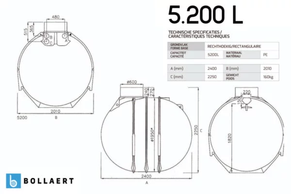 ondergrondse-regenwaterput-in-kunststof-nautilus-5200-liter-technische-tekening-met-afmeting