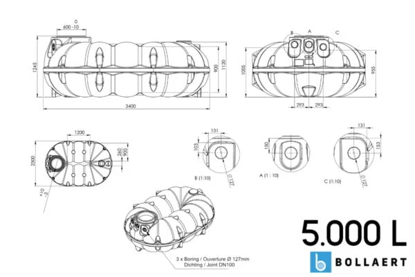 platte-kunststof-regenwaterput-5000-liter-technische-tekening-met-afmeting