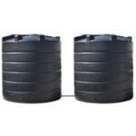 Bovengrondse Ronde Watertank - 2 x 12000 liter - gekoppeld (Ø 2,4 m)